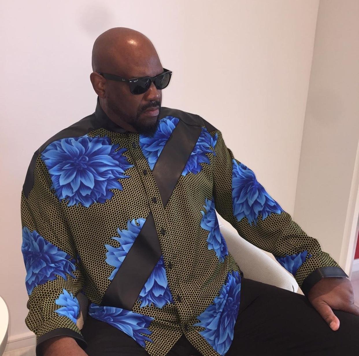 Man in floral patterned shirt